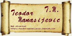 Teodor Manasijević vizit kartica